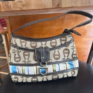 Stylish Brown and Blue Patterned Women's Bag